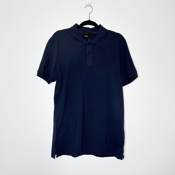 NWT Boss Regular Fit Golf Polo Shirts Short Sleeve Men's Navy Blue Size X Large - Picture 2 of 5